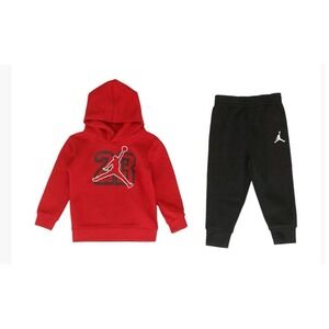 Nike Air Jordan Little Kids' Hoodie and Pants Set 85C684-023 Size 24 m Red/Black